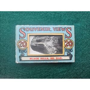 Vintage 20 pack BK & White EARLY SOUVENIR FOLDER ALBUM PHOTOS of Black Hills SD